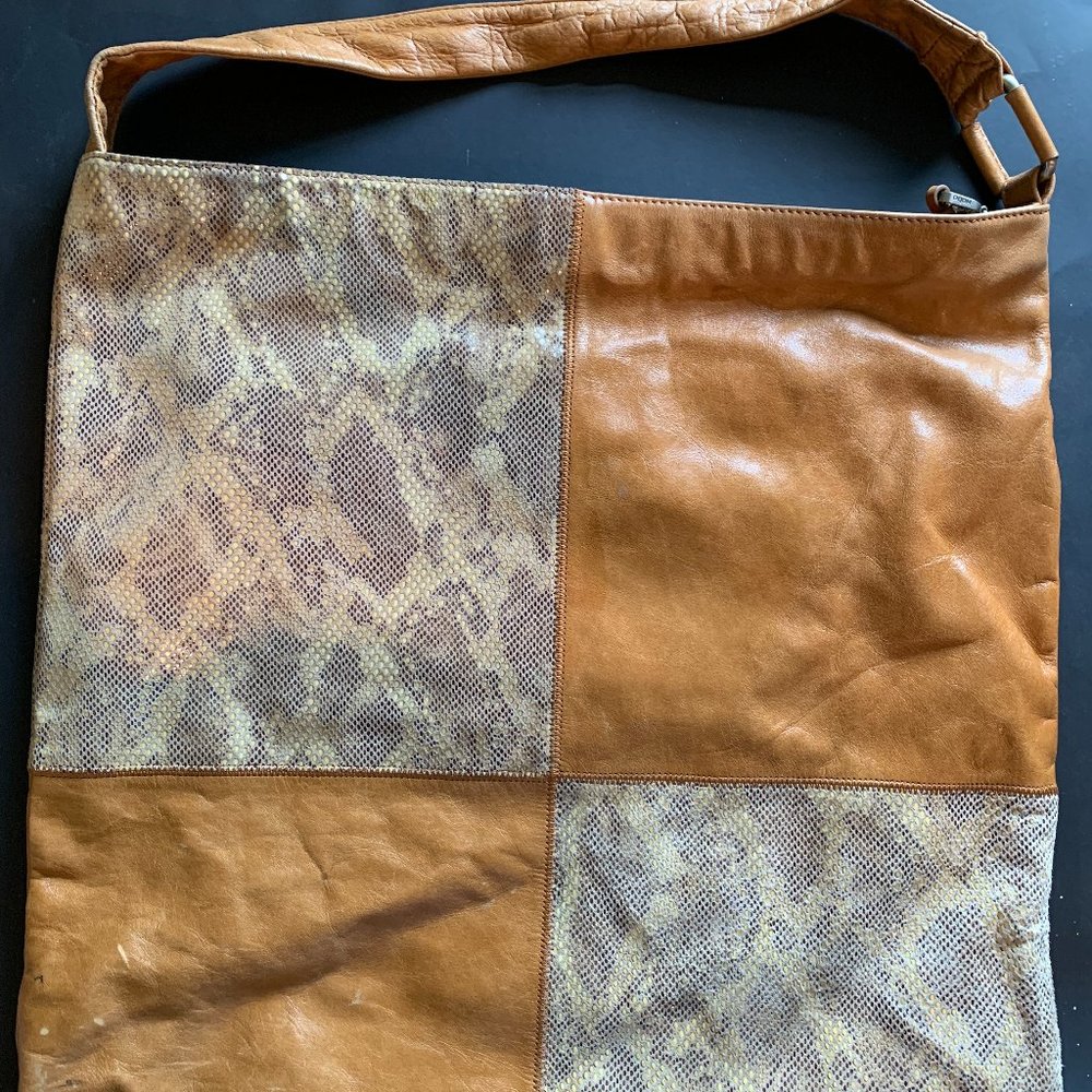 HOBO International Women's Purse Leather and Faux Python